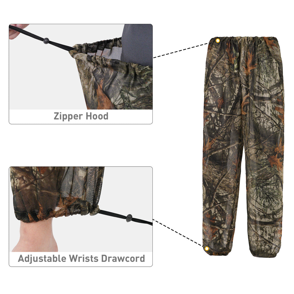 LOOGU Mosquito Suits, Net Bug Pants & Jacket Hood Sets - Ultra-fine Mesh
