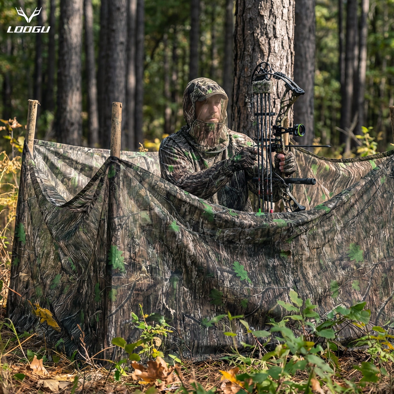 LOOGU Camo Netting Cover 59" W Mesh Fabric Cloth Material Ents Camo