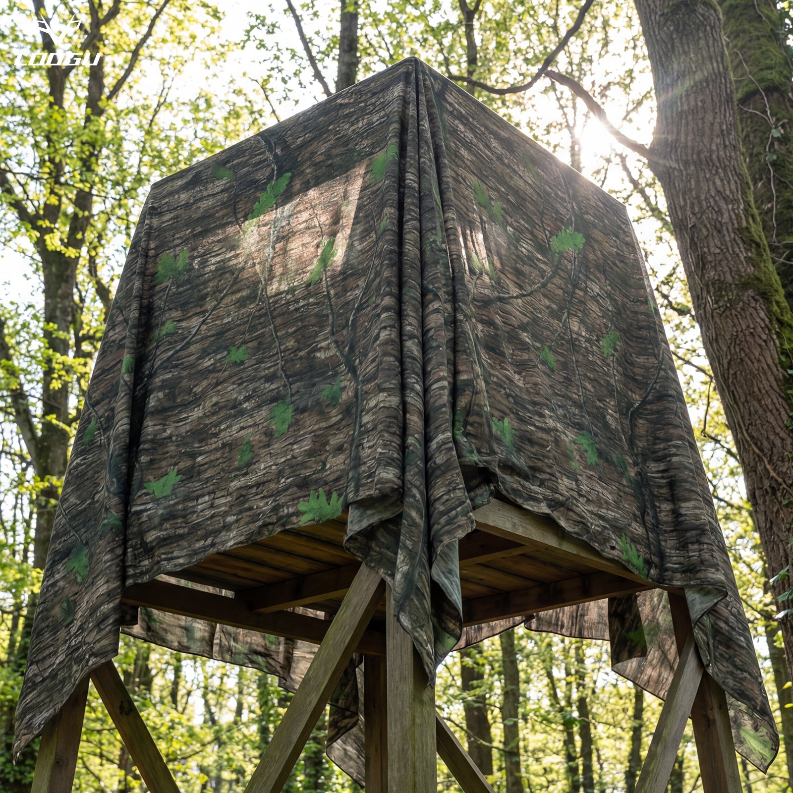LOOGU Camo Netting Cover 59" W Mesh Fabric Cloth Material Ents Camo