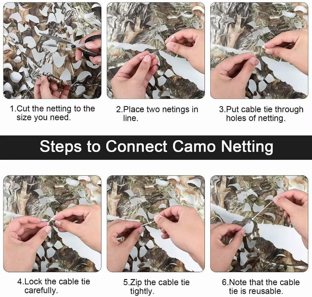 LOOGU Halfcircle Cutting Hunting Camo Netting Super Tree Camo