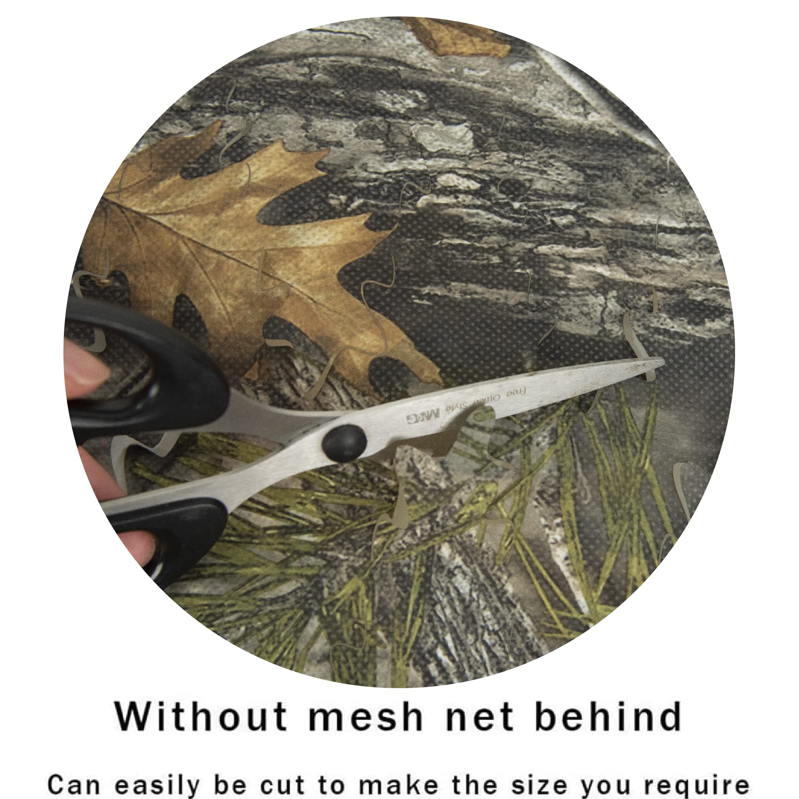 LOOGU Leaf Cutting Camo Netting Nonwoven Fabric-Reversible Super Tree Camo
