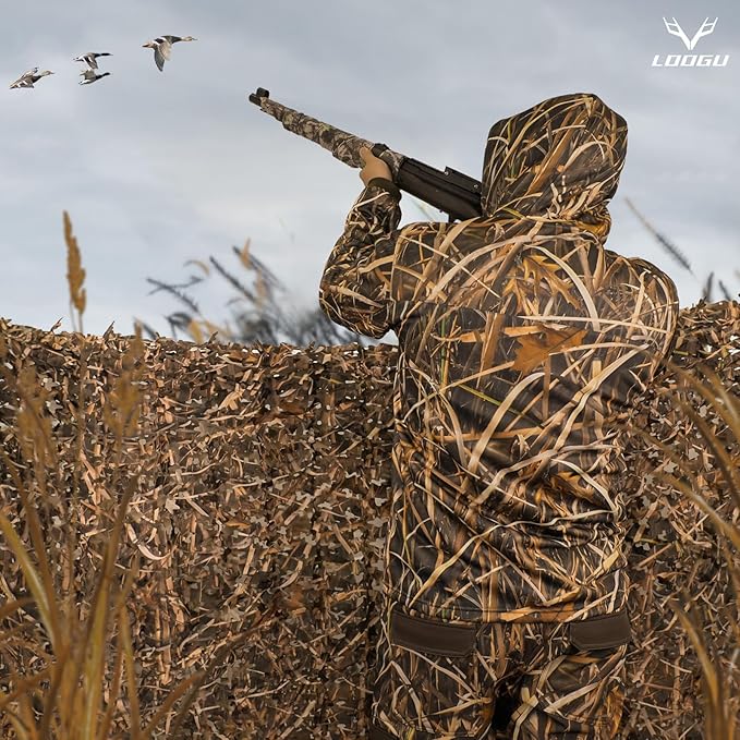 LOOGU Leaf Cutting Hunting Camo Netting Grass Shadow Camo
