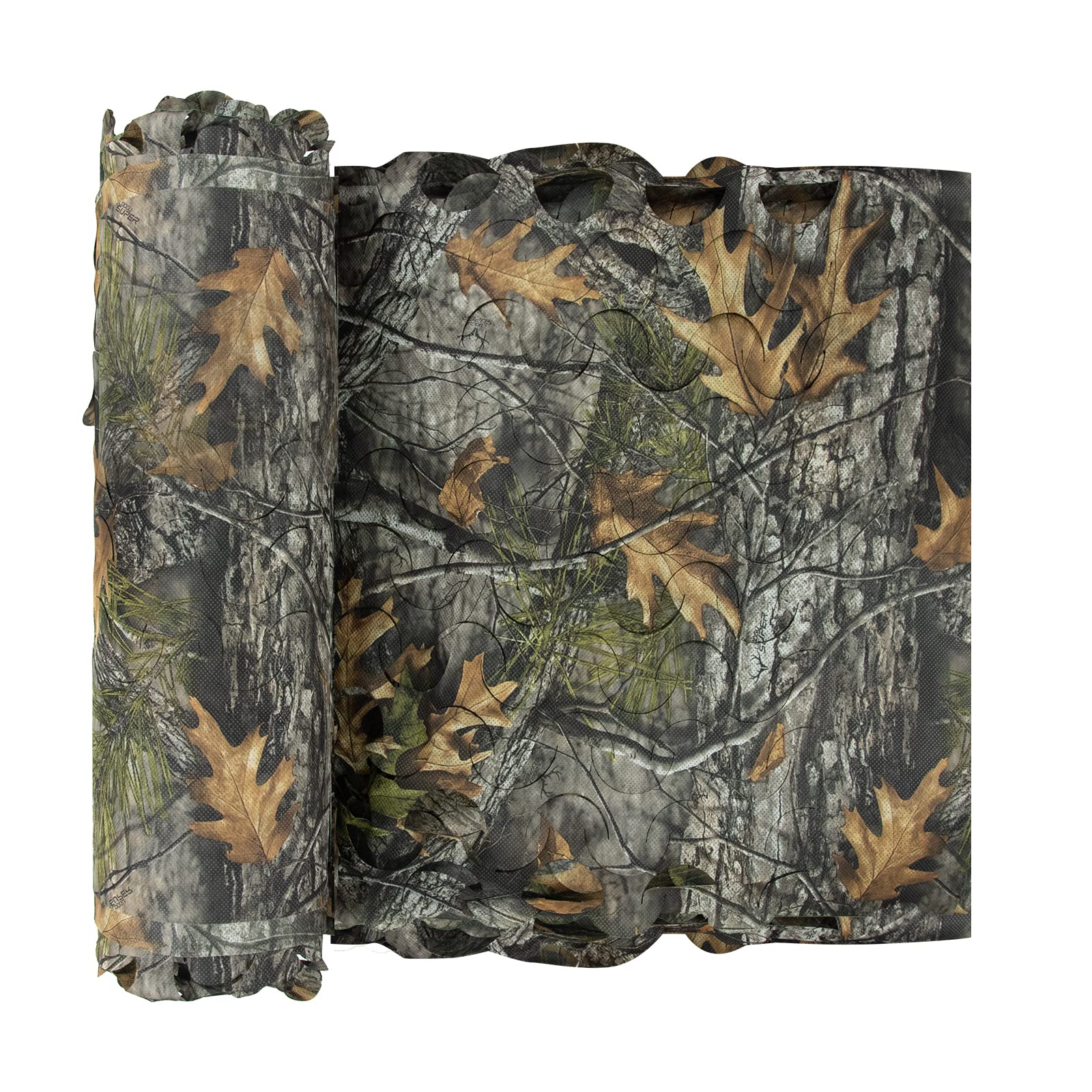 LOOGU Halfcircle Cutting Camo Netting Nonwoven Fabric-Reversible Super Tree Camo