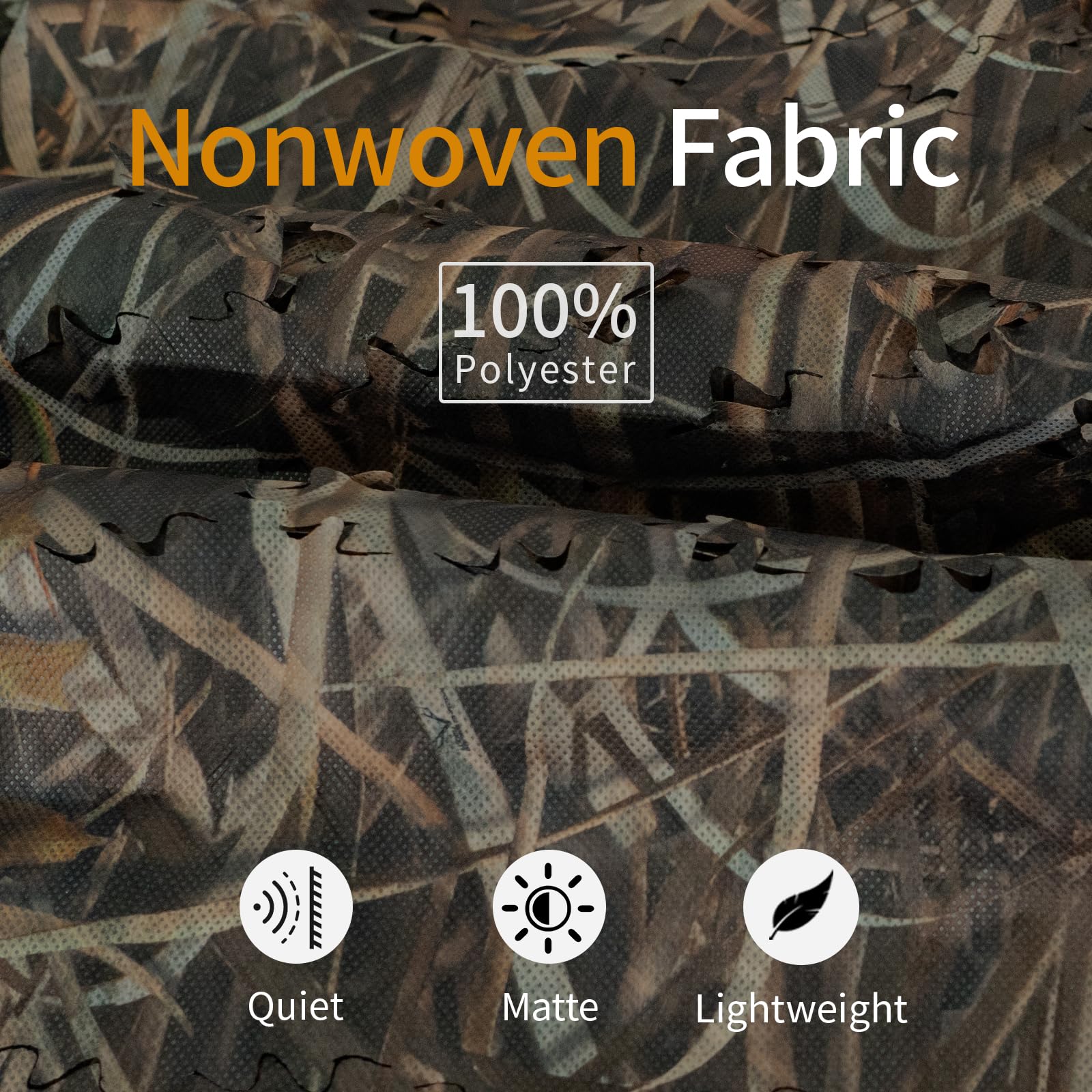 LOOGU Leaf Cutting Camo Netting Nonwoven Fabric-Reversible Grass Shadow Camo
