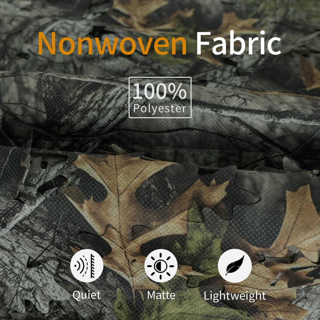 LOOGU Leaf Cutting Camo Netting Nonwoven Fabric-Reversible Super Tree Camo