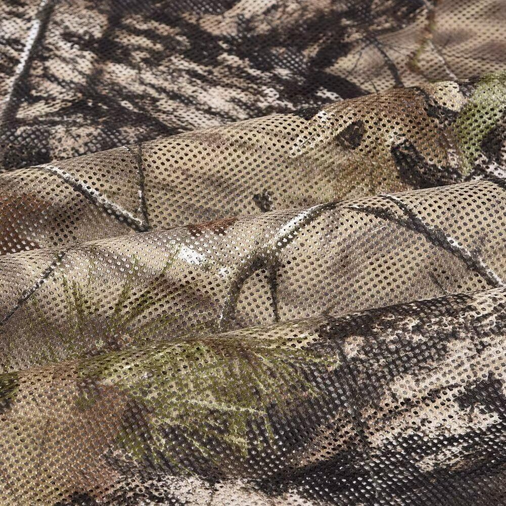 LOOGU Camo Netting, Duck Blinds Cover, Quiet Mesh Net, Camouflage Netting Cover Army Military 59" W Mesh Fabric Cloth Material for Hunting Blind