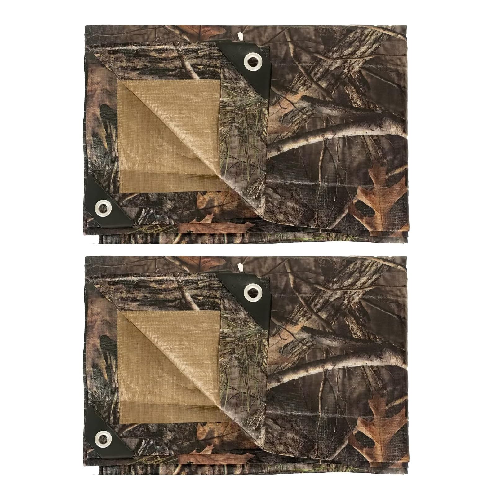 LOOGU Heavy Duty Waterproof Tarp, Bionic Tree Camo Multi Purpose Poly Cover