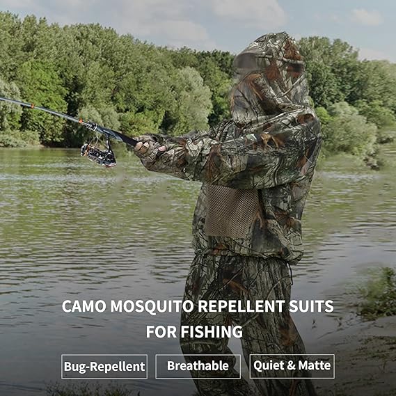 LOOGU Mosquito Suits, Net Bug Pants & Jacket Hood Sets - Ultra-fine Mesh