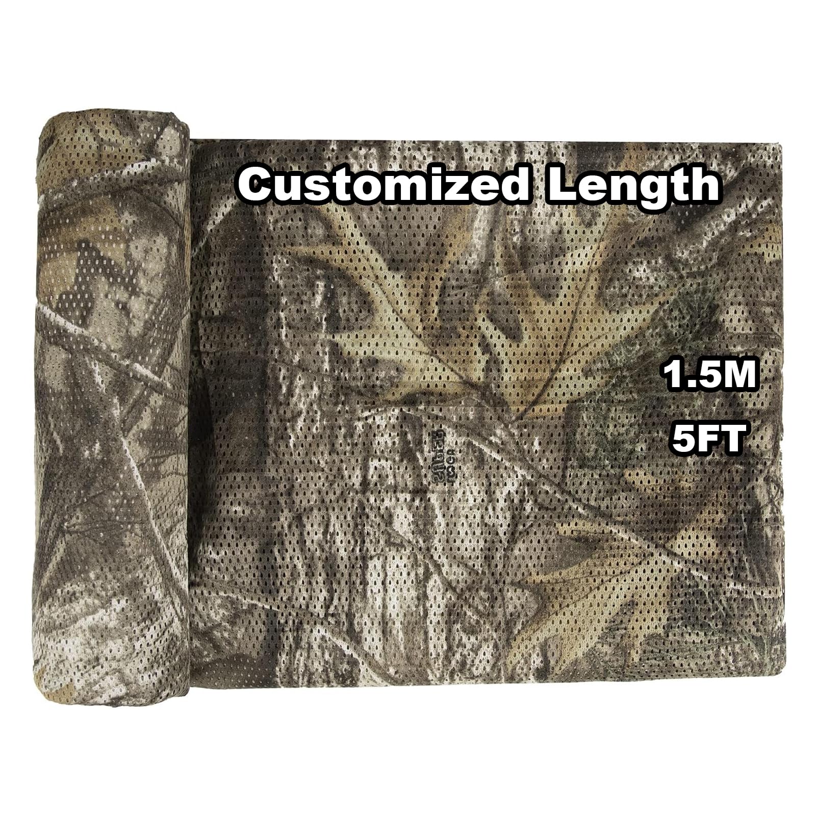 LOOGU Camo Netting, Duck Blinds Cover, Quiet Mesh Net, Camouflage Netting Cover Army Military 59" W Mesh Fabric Cloth Material for Hunting Blind