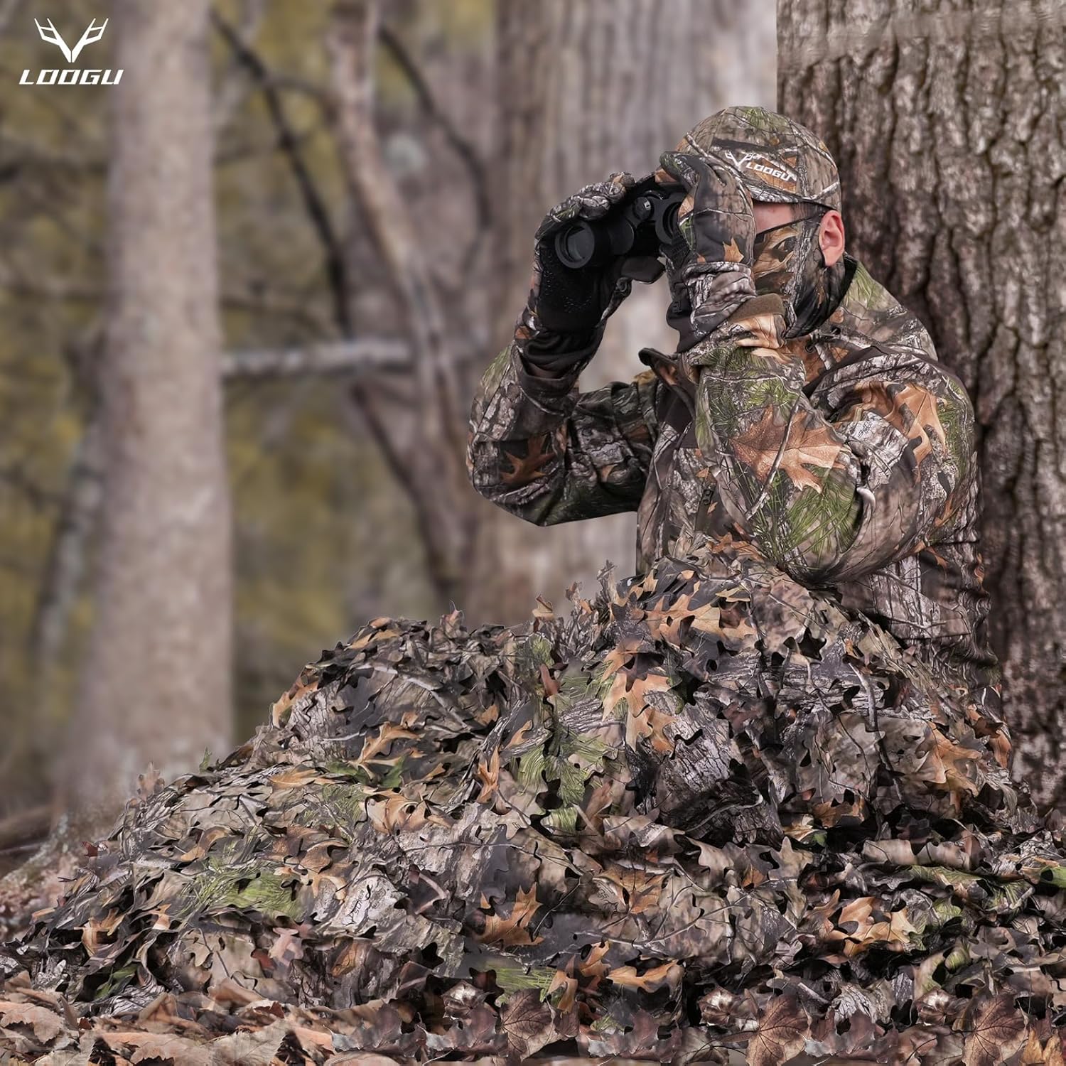 LOOGU Camo Netting Camping Military Hunting Super Tree Camo
