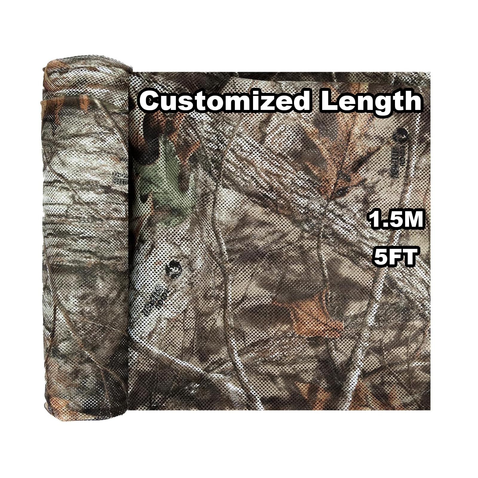 LOOGU Camo Netting, Duck Blinds Cover, Quiet Mesh Net, Camouflage Netting Cover Army Military 59" W Mesh Fabric Cloth Material for Hunting Blind
