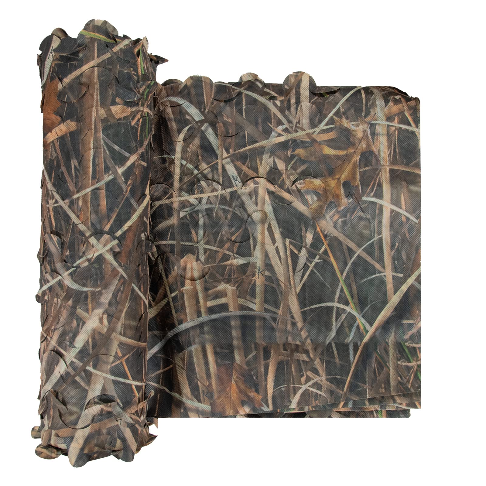 LOOGU Halfcircle Cutting Camo Netting Nonwoven Fabric-Reversible Grass Shadow Camo
