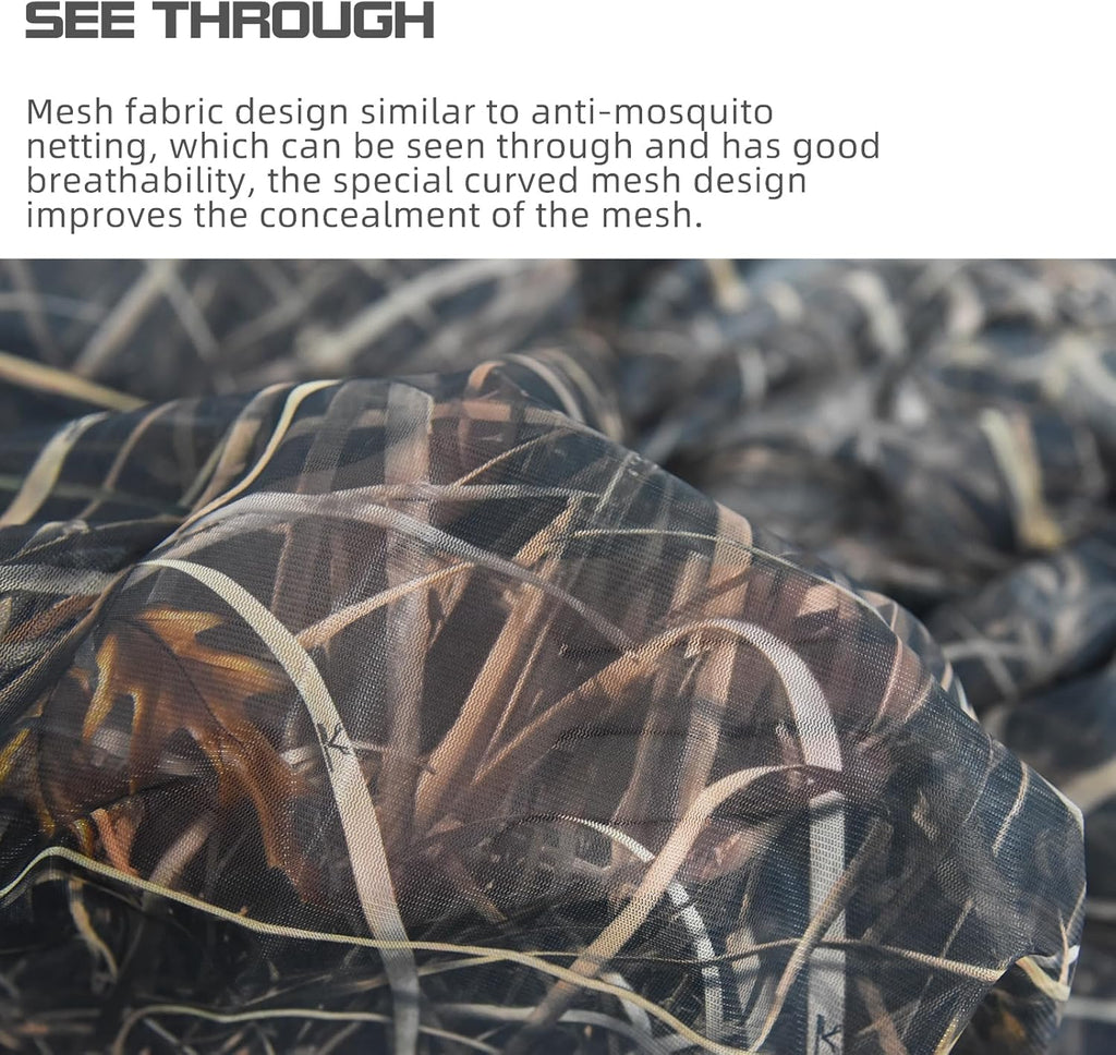 LOOGU Camo Scarf, Face Veil Grass Shadow Camo 1M x 1M