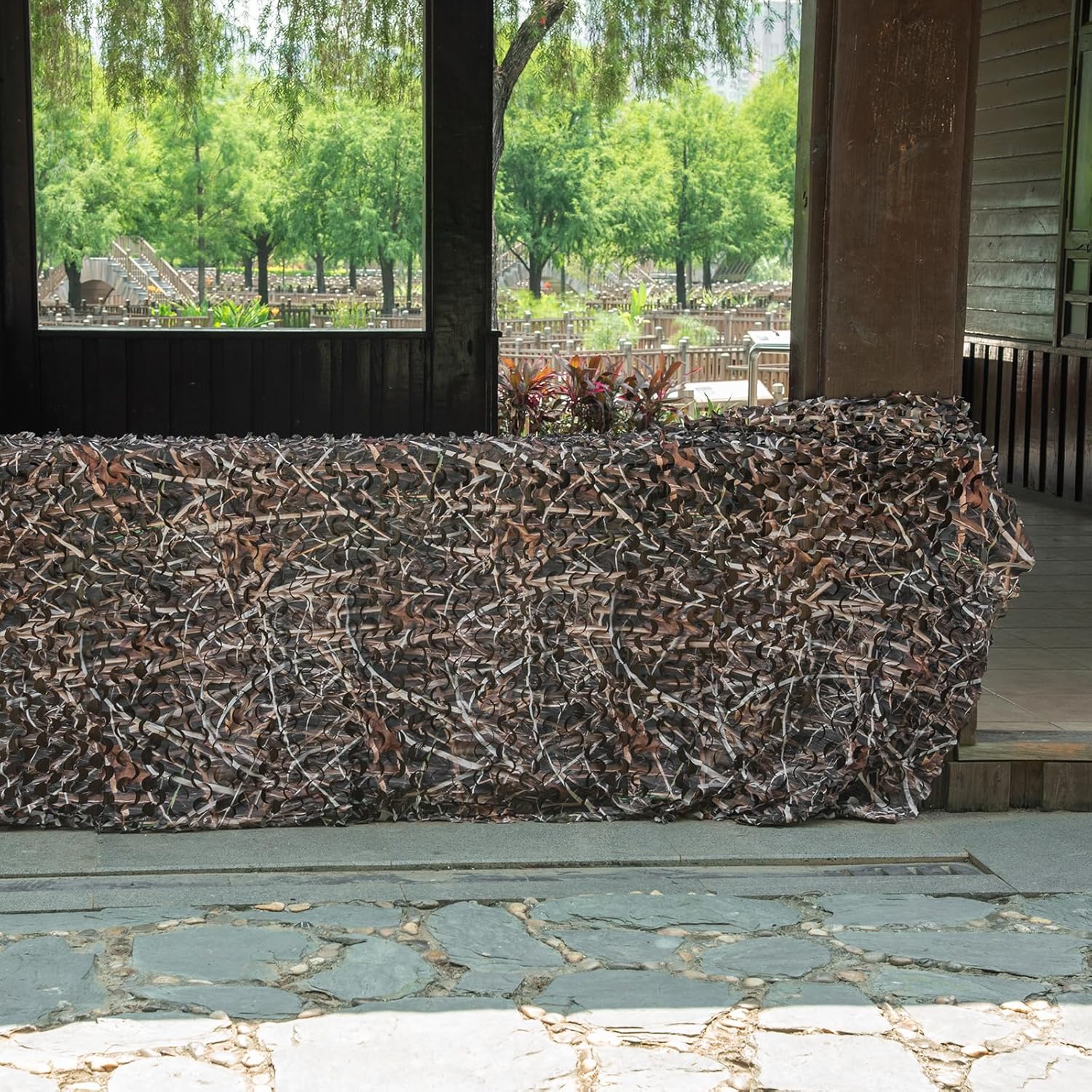 LOOGU Halfcircle Cutting Camo Netting Grass Shadow Camo