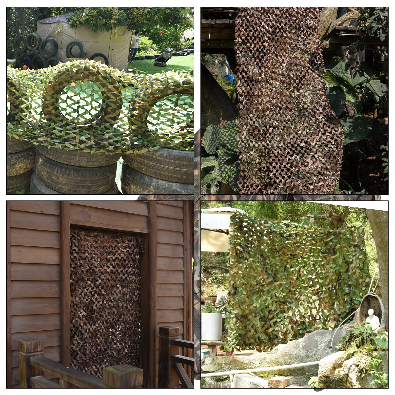 LOOGU Halfcircle Cutting Camo Netting Nonwoven Fabric-Reversible Grass Shadow Camo
