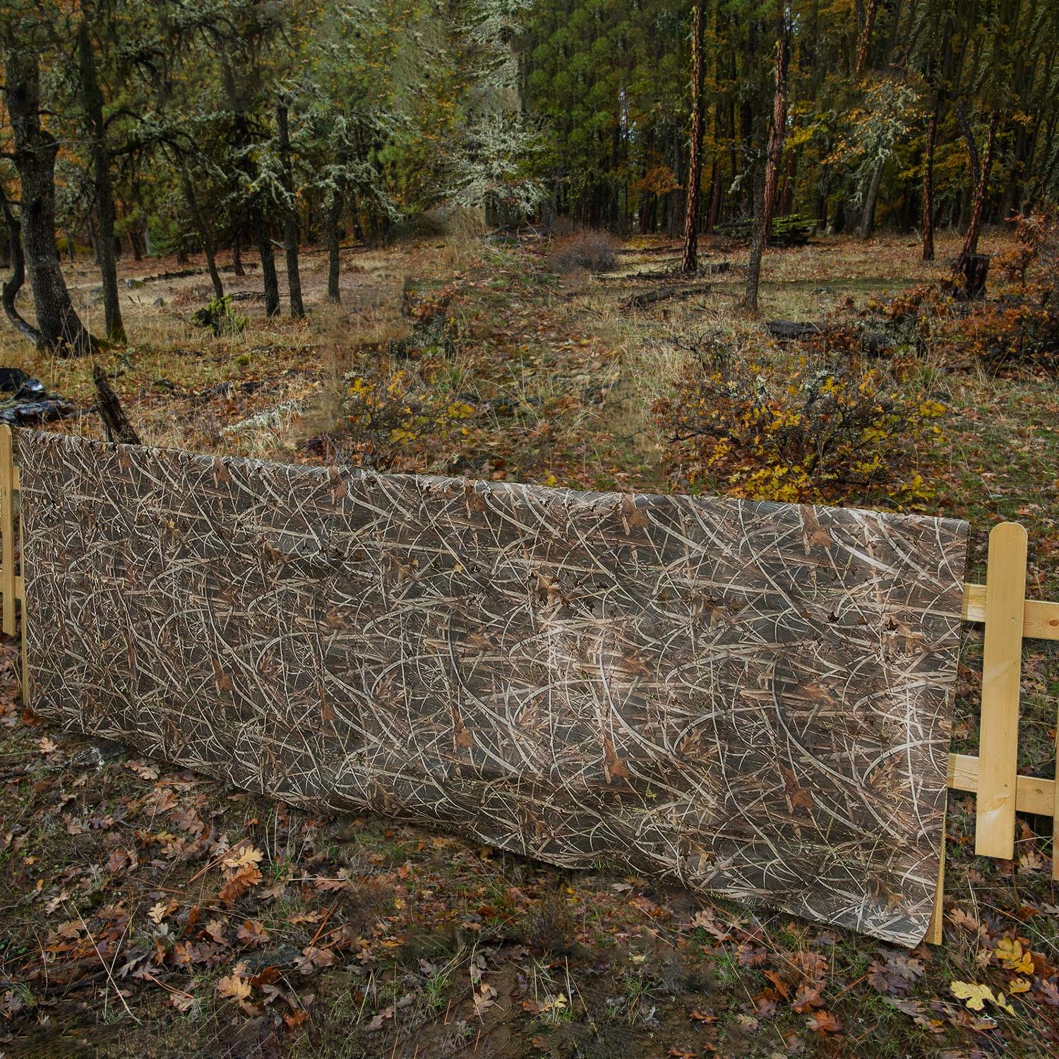 LOOGU Leaf Cutting Camo Netting Nonwoven Fabric-Reversible Grass Shadow Camo
