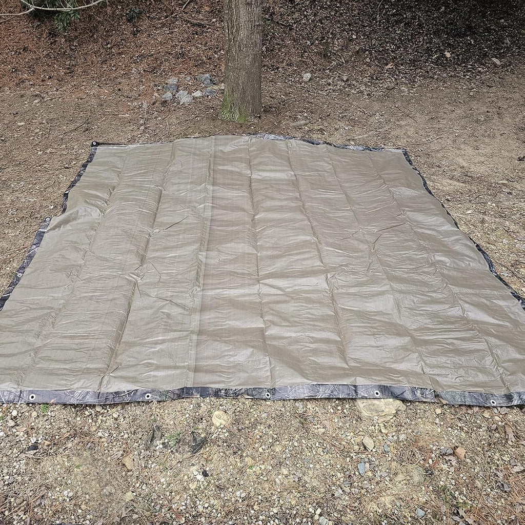 LOOGU Heavy Duty Waterproof Tarp, Bionic Tree Camo Multi Purpose Poly Cover