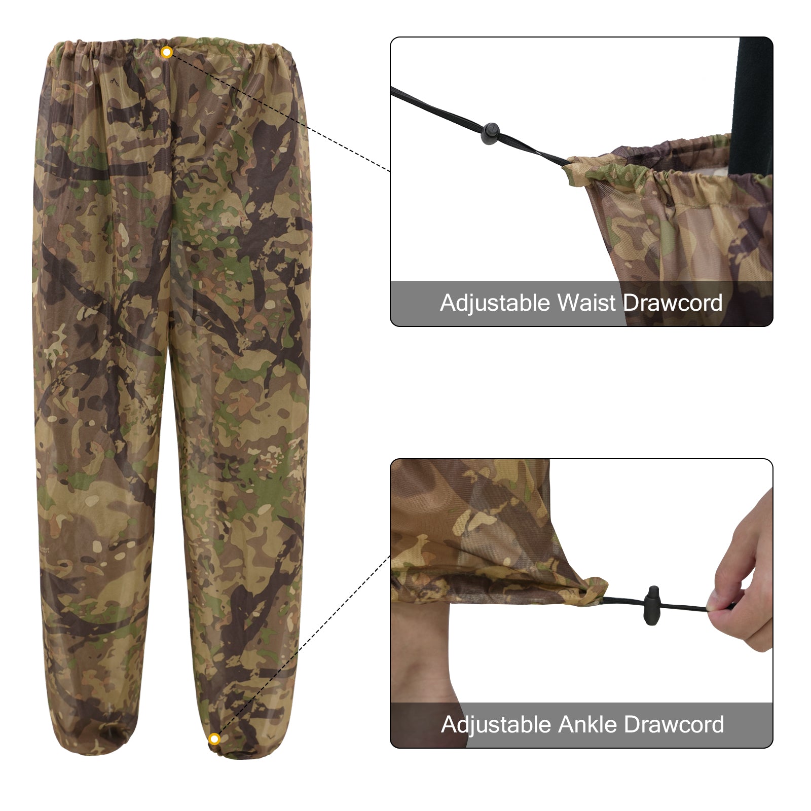 LOOGU Mosquito Suits, Net Bug Pants & Jacket Hood Sets - Ultra-fine Mesh